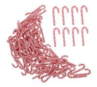 TOGEVAL 100 Piezas Bastones de Pequeños Decorativos para Manualidades DIY Accesorios Navideños para Fundas de Móvil y Papelería Bastones de Azúcar Resistentes y Reutilizables Rojo y Blanco