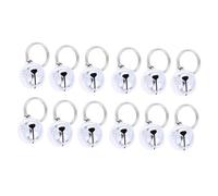 TOGEVAL 12 Piezas Campanillas para Mascotas de Cobre Plateado Accesorio Decorativo para Collares de Perros y Gatos Campanas Resistentes para Seguimiento Diario