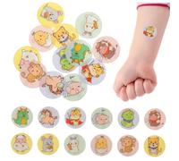 TOGEVAL 120 piezas Tiras Adhesivas Redondas de Dibujos Animados para Heridas Apósitos Protectores Transpirables Vendajes Elásticos Cómodos para Adultos Paquete de Unidades