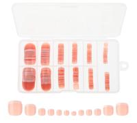 TOGEVAL 120 Uñas Postizas Pies Cortas Cuadradas Kit de Uñas de Presión Dedos Pies en Caja de PP Material ABS Seguro para Uso Diario y Eventos Obsequios