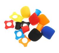 TOGEVAL 15 Piezas de Accesorios para Micrófono Fundas de Esponja Gruesa, Anillos Antivibración y Cubiertas Inferiores Antideslizantes, Multicolor, para Uso en Ktv, Color Aleatorio