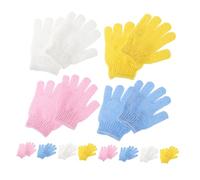 TOGEVAL 16 Pares Guantes Exfoliantes de Baño Doble Cara de Nylon Manoplas Cinco Dedos para Masaje Corporal y Ducha Guantes Exfoliantes para Hombres y Mujeres