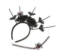 TOGEVAL 1juego Collar y Diadema De Araña Gótica Para Halloween Set De Accesorios Clásicos Para Fiesta Decoración Oscura Estilo Murciélago y Araña