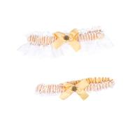 TOGEVAL 1juego Conjunto De Ligas De Encaje Para Mujer Ligas De Novia Lazo Decoración De Piernas Elegante y Cómoda Para Bodas Color Champán