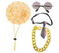 TOGEVAL 1juego Disfraz De Mascota para Gatos Sombrero Gafas y Collar Accesorios De Moda para y Ocasiones Especiales