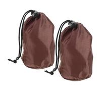 TOGEVAL 2 Bolsas Impermeables para Guardar Ponchos de Lluvia Cordón Ajustable Tamaño Mediano Nylon Resistente Color Café Adecuado para Camping Senderismo y Viajes al Aire Libre