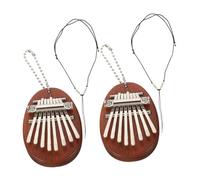 TOGEVAL 2 Juegos Kalimba Mini Teclas de Madera Sapele Instrumento Pulgar Portátil para Principiantes Interacción Familiar y Exploración Musical