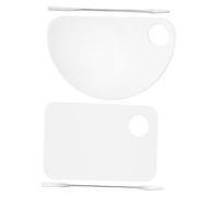 TOGEVAL 2 juegos Paletas Acrílicas Transparentes para Cosméticos y Pigmentos con Espátulas Reutilizables y Portátiles para Maquillaje y de Uñas Herramientas de Mezcla Profesionales