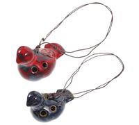 TOGEVAL 2 Ocarinas de Cerámica de 6 Agujeros Adultos, Instrumento Musical Portátil en Rojo y Azul Esmaltado, Adecuado para Principiantes y Obsequio Educativo