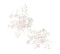 TOGEVAL 2 Pcs Peinetas de Boda para Novia Perlas, Accesorios Cabello Elegantes y Ligeros, Ideales para Bodas y Eventos Formales