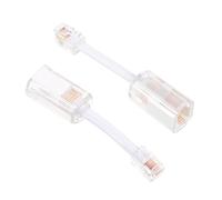 TOGEVAL 2 piezas Adaptador Giratorio Anti-enredos para Cable Teléfono Fijo Rotación Evita Enredos y Torsión del Cable Conexión y Sonido Óptimos Color Blanco