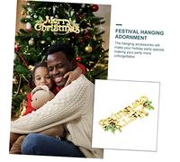 TOGEVAL 2 Piezas Adornos Colgantes Navideños de Plástico con Letras Doradas Merry Christmas Decoración Festiva para Árbol y Hogar