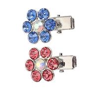 TOGEVAL 2 Piezas Adornos para Cabello de Mascotas Clips Decorativos con Cristales Accesorio de Cabeza para Perros Azul y Rosa Regalo para Dueños y Fiestas