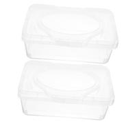 TOGEVAL 2 piezas Caja Organizadora para Toallitas Húmedas con Tapa Transparente Dispensador Portátil y Resistente para Baño Cocina y Habitación de Almacenamiento Higiénico y Práctico