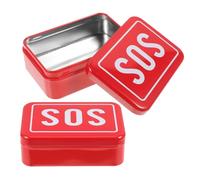 TOGEVAL 2 piezas Caja Sos Metálica Compacta Resistente y Organizador Emergencia para Camping Senderismo y Viaje Almacenamiento Seguro para Medicamentos y