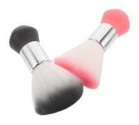 TOGEVAL 2 Piezas Cepillo de Barrido para Peluquería con Mango Ergonómico Suaves para Limpiar Cabello Cuello y Ropa Herramienta Profesional para Salones Colores Rosa y Gris