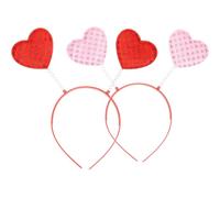 TOGEVAL 2 Piezas Diademas de Corazón Rojas Accesorios para Pelo Mujer Fiesta San Valentín Boda Cumpleaños Tocado Elegante y Cómodo