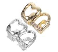 TOGEVAL 2 Piezas Dientes Chapados con Incrustaciones de Diamantes Accesorios de Joyería Clip Hombre y Mujer Decoración Dorada y Plateada para Fiestas Halloween y Cosplay Hip Hop