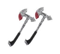 TOGEVAL 2 Piezas Hachas Vintage para Cosplay Accesorio de Batalla Medieval Ligero y Resistente para Disfraz de Vikingo Caballero y Fiesta Temática
