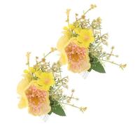 TOGEVAL 2 Piezas Hawaiian Floral Hair Comb Bridesmaid Hairpiece Lightweight Silk Flower Clip For Wedding Luau Party Chignon Bun Updos Tropical Hair Accessory