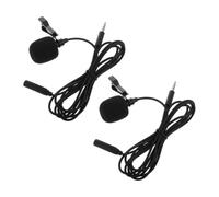 TOGEVAL 2 Piezas Micrófono de Solapa Portátil para Teléfono Móvil, Micrófono de Condensador Omnidireccional Negro, Ligero Cancelación de Ruido, para Live Streaming y Notas de Voz