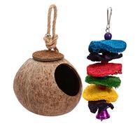 TOGEVAL 2 Piezas Nido de pájaros domésticos Juguete para Mascotas Jaula de Loros de Juguete para pájaros nidos de pajaros casita para pajaros Jaula pajaros casa escondite de Mascotas Bambú