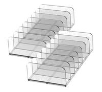 TOGEVAL 2 piezas Organizador de Paletas de Maquillaje Dividido Caja Transparente Semiopaca Gris para Ordenar Sombra de Ojos con Compartimentos Almacenaje Práctico para Tocadores y Baños