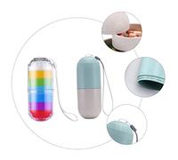 TOGEVAL 2 Piezas Organizador de Pastillas Días con Doble Sellado Compartimentos Semanales Caja Resistente de Trigo sin Olor Práctico para Diarios