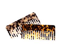 TOGEVAL 2 piezas Peine Antiestático de Acetato Dientes Anchos para Cabello Rizado y Accesorios para Peinar Estimula el Cabelludo Uso Seco y Mojado Colores Carey y