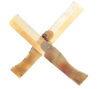 TOGEVAL 2 Piezas Peine de de Buey Plegable y Portátil Peine Antiestático Ligero para Masaje Cuidado del Cabelludo y Cómodo Diseño Ergonómico