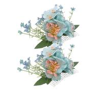 TOGEVAL 2 Piezas Peine Floral Hawaiiano Falso Hibisco y Plumeria Horquilla de Tela para Boda de Playa y Fiesta Luau Accesorios Veraniegos para Peinados Elegantes