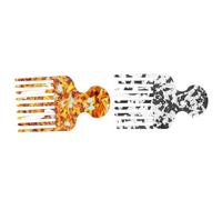 TOGEVAL 2 Piezas Peine Profesional Afro de Acetato Colorido Peines de Dientes para y Desenredado de Trenzas Pelucas Cabello Rizado Profesional y Diario