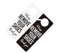 TOGEVAL 2 Piezas Please Take Off Shoes Sign PVC Door Hanger Funny Remove Your Shoes Plaque For Home Office Hotel Entryway Clean Living Reminder
