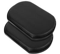 TOGEVAL 2 piezas Protector de Piernas para Silla de Ruedas Almohadilla Ergonómica de Cuero Negro Resistente al Desgaste Soporte Cómodo para Descanso y Alivio de Fatiga Piernas Accesorios