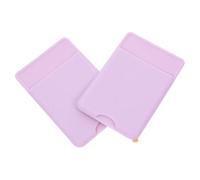 TOGEVAL 2 Piezas Soporte Móvil de Silicona Adhesivo Tarjetero Flexible para Teléfono Bolsillo Trasero Antideslizante Paquete de Tarjetas Portátil para Smartphones de Púrpura