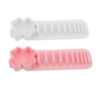 TOGEVAL 2 Piezas Soporte Organizador Secador de Brochas de Maquillaje de Silicona Multifuncional con Estera Limpiadora y Secado para Hogar Viaje y Baño