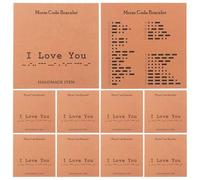 TOGEVAL 20 Unidades Tarjetas de Aprendizaje Código Morse para Parejas Románticas Cartas Aniversario Divertidas y Educativas Material Premium Resistente para Regalos y Pulseras de Amistad