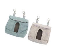 TOGEVAL 2piezas Bolsa Colgante para Heno De Pequeños Animales Comedero para Conejos y Cobayas con Gancho Duradera para Jaulas Reutilizable y Lavable