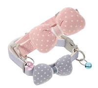 TOGEVAL 2piezas Collar para Gato Lazo y Cascabel y Adorable Diseño Rayas y Accesorio para Mascotas