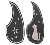 TOGEVAL 2piezas De Guitarra Acústica De Diseño Minimalista Patrones De Gato y Flores Resistente Arañazos y Compatible Guitarras Acústicas y Folk