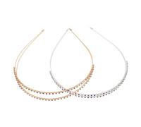 TOGEVAL 2piezas Diadema Gemas De Imitación Tocado De Novia Brillante Diadema De Cristal De Doble Capa Para Boda Accesorios Cabello De Fiesta Para Damas De Honor y Princesas