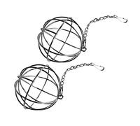 TOGEVAL 2piezas Dispensador De Alcaloides para Conejos y Pequeñas Mascotas Bola De Heno Colgante De Acero Inoxidable para Jaulas con Cadena Resistente y Interactivo para Ejercicio