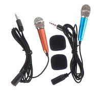 TOGEVAL 2piezas Micrófono Miniatura Vocal Portátil para Teléfonos Móviles Compatible Aplicaciones De Karaoke y Grabación para Podcasting y Streaming