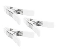 TOGEVAL 3 Abrazaderas de Resorte de Plástico Blanco para Fotografía, Soporte de Fondo y Decoración del Hogar, Resistentes con Cubierta Protectora de PVC Color Aleatorio