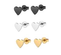 TOGEVAL 3 Pares Pendientes De Amor Arete Pendiente Duradero Gotas Para Los Oídos Para La Decoración Accesorios Para La Oreja Pendientes Delicados Decoración Del Oído Acero Inoxidable