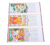 TOGEVAL 3 Piezas Calendario Colgante Lunar Chino 2026 de Papel Diseño Vintage y Fácil Instalación para Decoración de Oficina y Uso Diario Año del Caballo