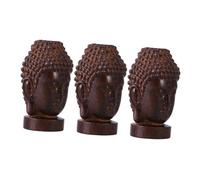 TOGEVAL 3 Piezas Estatuas de Madera Sakyamuni Buda Decoración Hogar Oficina Tallado Detallado Artesanía Duradera