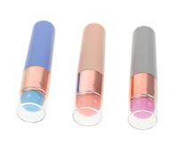 TOGEVAL 3 Piezas Pinceles de Silicona para Uñas Multifuncional con Tapa Protectora Herramienta Durable para Nail Art Difuminado Sellado y Aplicación de Polvo Portátil Colores Azul Naranja