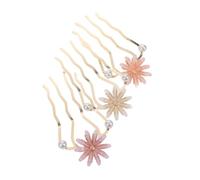 TOGEVAL 3 Piezas U-shaped Classical Hairpins Chinese Style Flower Hair Sticks Lightweight For Vintage Hairstyles Travel Portable Hanfu Accessories
