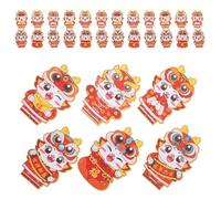 TOGEVAL 30 Piezas Sobres Rojos Creativos con Diseño de Dragón para Festivales Chinos Mixtas de Sobres para Regalos y Ahorro de Dinero Año Chino